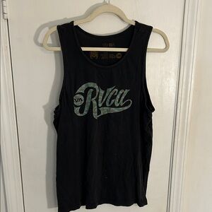 RVCA Black Tank with Camo Logo